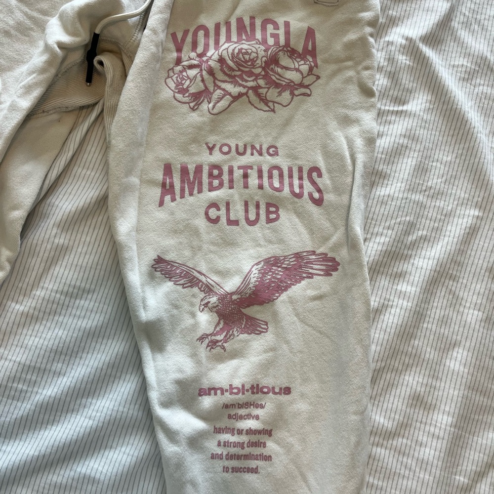 YoungLA Immoral Joggers (Cream/Pink)
